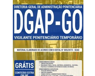 Apostila Opção Processo Seletivo DGAP – SEAD / GO – 2019, Vigilante Penitenciário Temporário