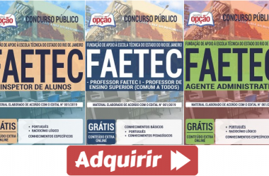 Opção Apostilas Concurso Público FAETEC / RJ – 2019, cargos: Diversos Empregos