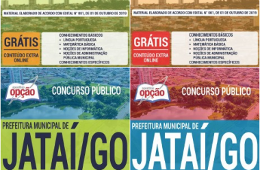 Apostilas Opção Concurso Público Prefeitura de Jataí / GO – 2019, Vários Cargos