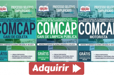 Apostilas Processo Seletivo COMCAP Florianópolis / SC – 2019, Gari de Limpeza Pública, Gari de Coleta e Motorista