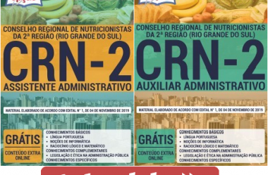 Apostilas Auxiliar Administrativo e Assistente Administrativo do Concurso do CRN 2ª Região / RS – 2020