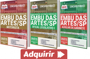 Apostilas Impressas e Digitais Vários Cargos do Concurso Público da Câmara de Embu das Artes / SP – 2020
