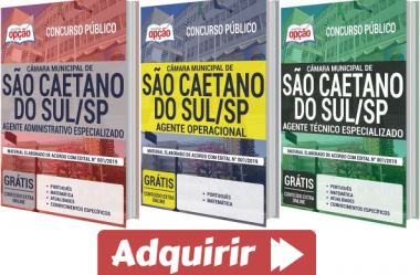 Apostilas 2020 do Concurso Público da Câmara de São Caetano do Sul / SP, nas funções de: Diversos Cargos