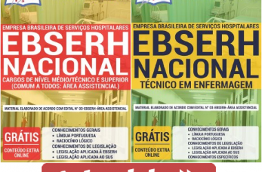 Apostilas de Estudo Concurso Público EBSERH Nacional (área Assistencial) – 2020, cargos: Diversas Funções