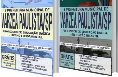 Apostilas Concurso Prefeitura de Várzea Paulista / SP – 2020, cargos: Professores Educação Básica e Fundamental
