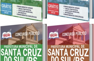 Apostilas Opção Concurso Prefeitura de Santa Cruz do Sul / RS – 2020, Agente Administrativo, Servente, Atendente de EMEI e Auxiliar de Escola