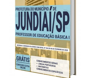 Apostila de Estudo Concurso Público Prefeitura de Jundiaí / SP – 2020, cargo: Professor de Educação Básica I