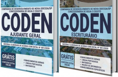 Apostilas Opção Concurso CODEN Nova Odessa / SP – 2020, Escriturário e Ajudante Geral