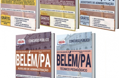 Apostilas Opção Concurso Prefeitura de Belém / PA – 2020, Auxiliar e Assistente de Administração, Técnico Pedagógico e Professor