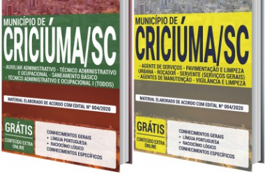 Opção Apostilas Processo Seletivo Município de Criciúma / SC – 2020, cargos: Diversos Empregos