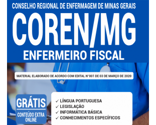 Apostila Impressa e Digital Enfermeiro Fiscal do Concurso Público do COREN / MG – 2020