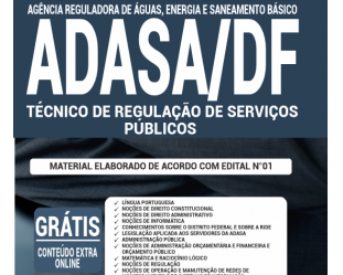 Material de Estudo Concurso Público ADASA / DF – 2020, função: Técnico de Regulação de Serviços Públicos