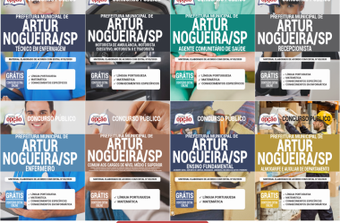 E-books e Apostilas Concurso Prefeitura de Artur Nogueira / SP – 2020, funções: Diversos Cargos