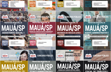Apostilas Opção Concurso Prefeitura de Mauá / SP – 2020, Diversos Cargos (todas escolaridades)