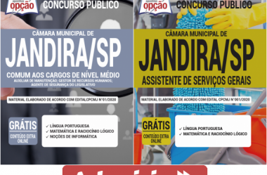 Apostilas Concurso Público Câmara de Jandira / SP – 2020, Assistente de Serviços Gerais e Nível Médio