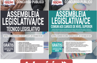 Materiais de Estudo Concurso Público ALCE – 2020, funções: Técnico Legislativo e Analista Legislativo