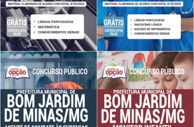 Apostilas Diversas Funções do Concurso da Prefeitura de Bom Jardim de Minas / MG – 2020