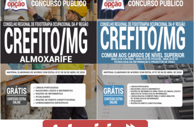 Apostilas Almoxarife e Nível Superior do Concurso Público do CREFITO-4 / MG – 2020