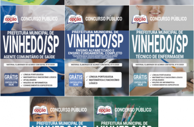 Apostilas Diversas Funções do Concurso Público da Prefeitura de Vinhedo / SP – 2020