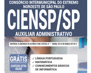 Apostila Concurso Público CIENSP / SP – 2020, cargo: Auxiliar Administrativo