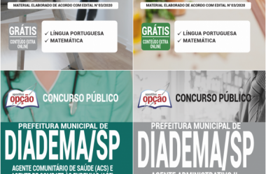 Apostilas Vários Cargos do Concurso Público da Prefeitura de Diadema / SP – 2020