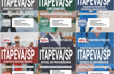 Apostilas Concurso Público Prefeitura de Itapeva / SP – 2020, cargos: Diversas Funções