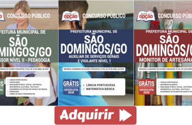 Concurso Público Prefeitura de São Domingos / GO – 2020, Apostilas Preparatórias para Diversos Cargos