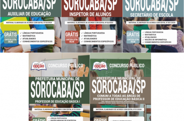 Opção Apostilas Concurso na área da Educação da Prefeitura de Sorocaba / SP – 2020, cargos: Diversas Funções