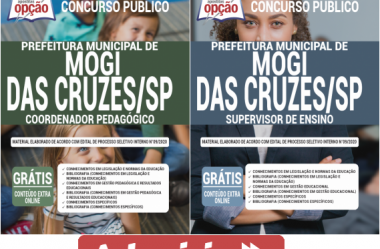 Apostilas Processo Seletivo Prefeitura Mogi das Cruzes / SP – 2020, empregos: Coordenador Pedagógico e Supervisor de Ensino