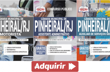 Apostilas de Preparação Concurso Público Câmara de Pinheiral / RJ – 2020, Diversos Cargos