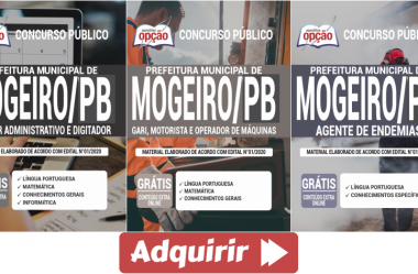 Apostilas Vários Cargos do Concurso Público da Prefeitura de Mogeiro / PB – 2020