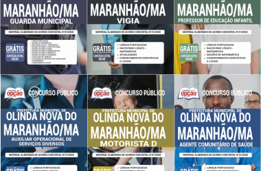 E-books e Apostilas Concurso Prefeitura de Olinda Nova do Maranhão / MA – 2020, funções: Diversos Cargos