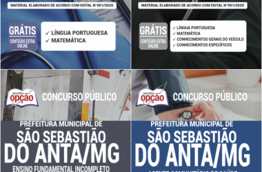 Apostilas Vários Cargos do Concurso Público da Prefeitura de São Sebastião do Anta / MG – 2020