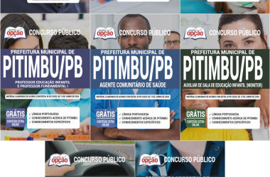 Apostilas Concurso Público Prefeitura de Pitimbu / PB – 2020, cargos: Diversas Funções