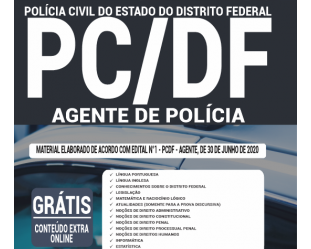 Apostila Agente de Polícia do Concurso da PCDF – 2020