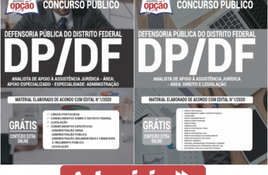 Concurso Público DPDF – 2020, Apostilas Preparatórias para Direito e Legislação e Administração