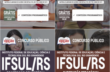 Apostilas Impressas e Digitais Professores do Concurso Público do IFSUL / RS – 2020