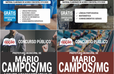 Apostilas Opção Concurso Prefeitura de Mário Campos / MG – 2020, Diversos Cargos