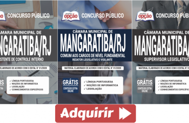 E-books e Apostilas Concurso Câmara de Mangaratiba / RJ – 2020, funções: Diversos Cargos