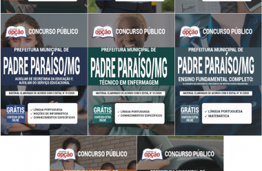 Concurso Público Prefeitura de Padre Paraíso / MG – 2020, Apostilas Preparatórias para Diversos Cargos