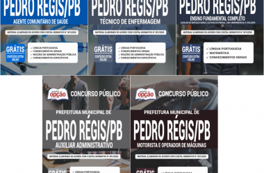 Apostilas Concurso Público Prefeitura de Pedro Régis / PB – 2020, cargos: Diversas Funções