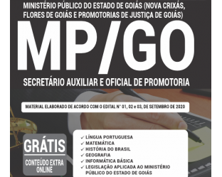 Apostila de Preparação Concurso Público MP / GO – 2020, Secretário Auxiliar e Oficial da Promotoria