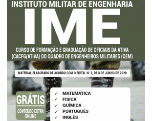 Apostila Concurso Público IME – 2020, cargo: Oficial Engenheiro Militar (ATIVA)