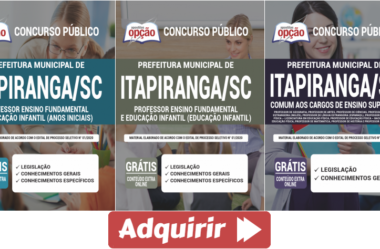 E-books e Apostilas Processo Seletivo Prefeitura de Itapiranga / SC – 2020, funções: Professores