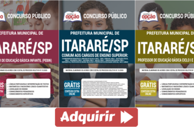 Apostilas de Estudo Processo Seletivo Prefeitura Municipal de Itararé / SP – 2020, cargos: Funções da Educação