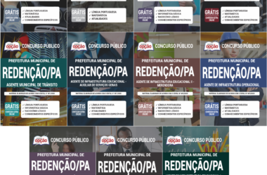 Apostilas PDF (download) e Impressas do Concurso da Prefeitura de Redenção / PA – 2020, Vários Empregos