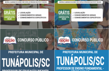 Apostilas Impressas e Digitais Diversos Cargos do Processo Seletivo da Prefeitura de Tunápolis / SC – 2020