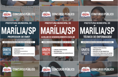 Apostilas de Preparação Concurso Público Prefeitura de Marília / SP – 2020 / 2021, Diversos Cargos