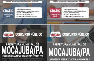 Apostilas Opção PDF e Livro do Concurso da Prefeitura de Mocajuba / PA – 2020/2021, Várias Funções