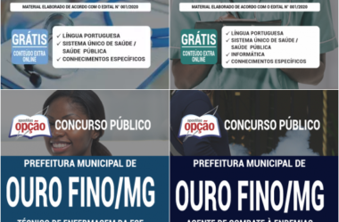 Apostilas Diversos Cargos do Concurso Público da Prefeitura de Ouro Fino / MG – 2021